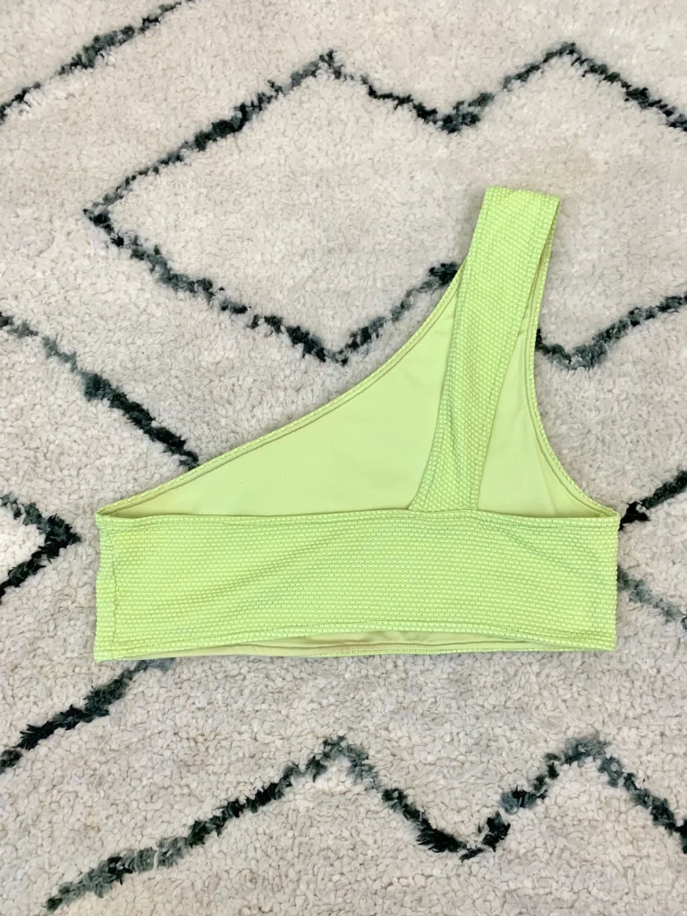 Frankie’s Bikinis One-Shoulder Yellow green Women’s Bikini **TOP ONLY**